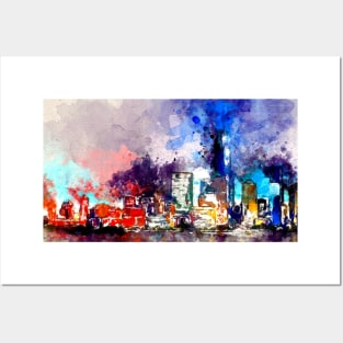 Watercolor New York Skyline Posters and Art